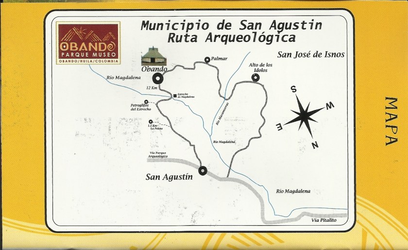 Lageplan der archäologischen Stätten in San Agustin