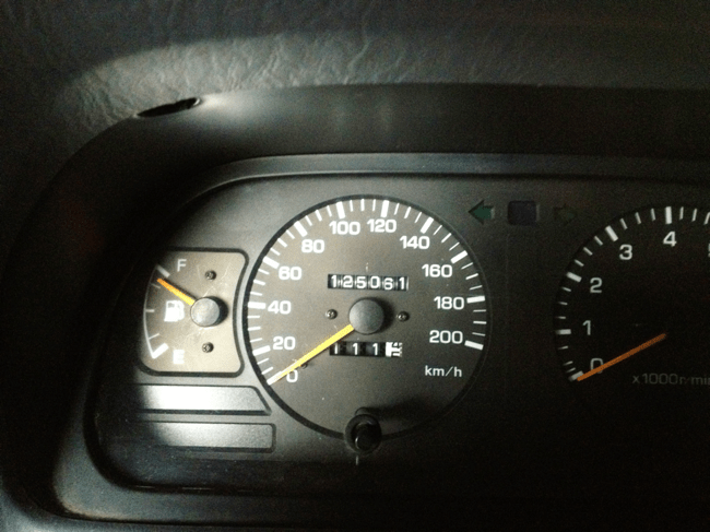 Kilometerstand bei der Abfahrt