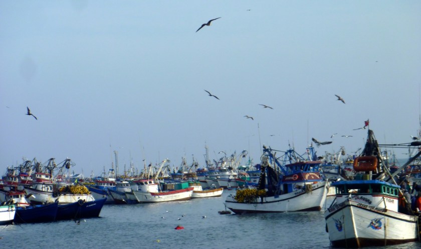 Fischerboote im Hafen Paita